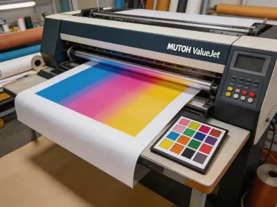 Mutoh sublimation printer printing onto transfer paper for polyester flag