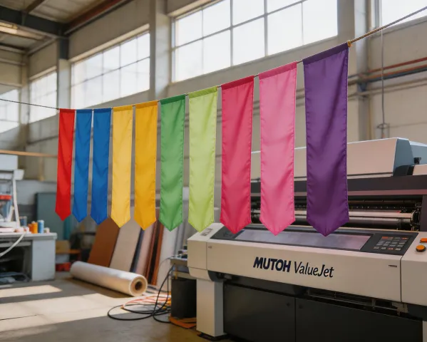 Soft signage flags printed by Mutoh sublimation printer