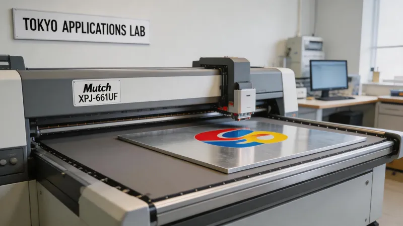 Mutoh XPJ-661UF UV flatbed printing demonstration video