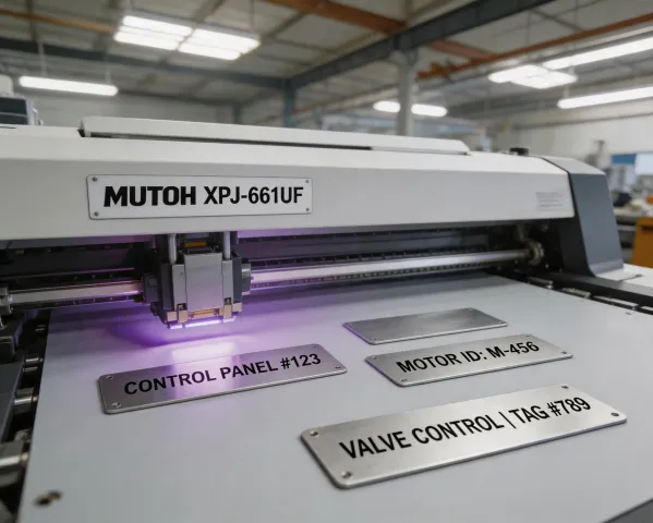 Mutoh UV printed industrial control panel nameplates